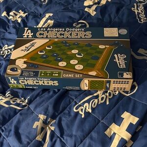 Los Angeles Dodgers Checkers Game Set - Blue and White